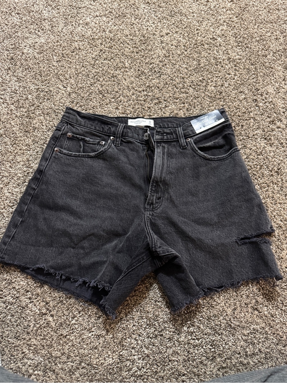 Abercrombie & Fitch Black High-Rise Denim Shorts
